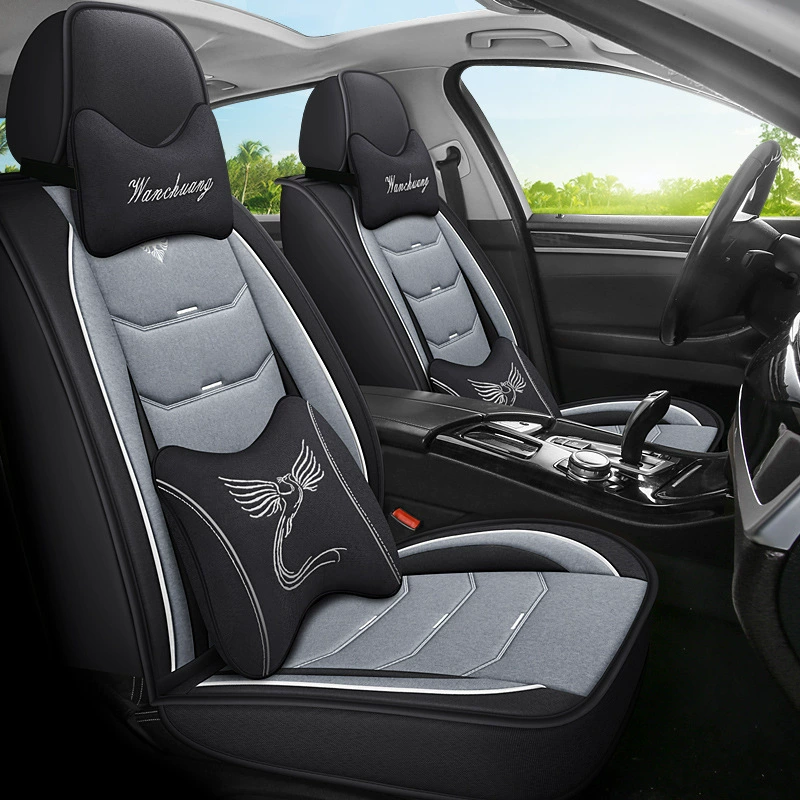 2023 Новая Универсальная автомобильная подушка из льна/льна Ice Silk Four Seasons по системе «Все включено»