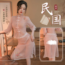 性感内衣女透明旗袍薄纱睡衣高级御姐汉服中国风诱惑睡裙套装5360