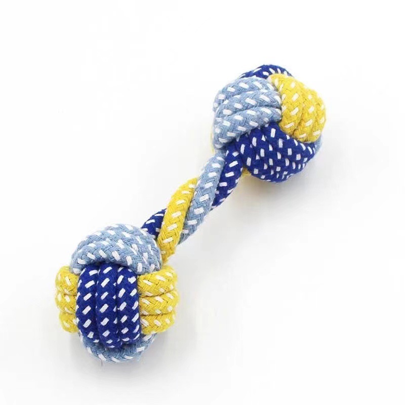 Perro de algodón cuerda Barra de juguete perro de entrenamiento perro mordedura resistente aliviar la congestión dental limpieza cuerda de algodón bola nudo juguete suministros para mascotas al por mayor image 6