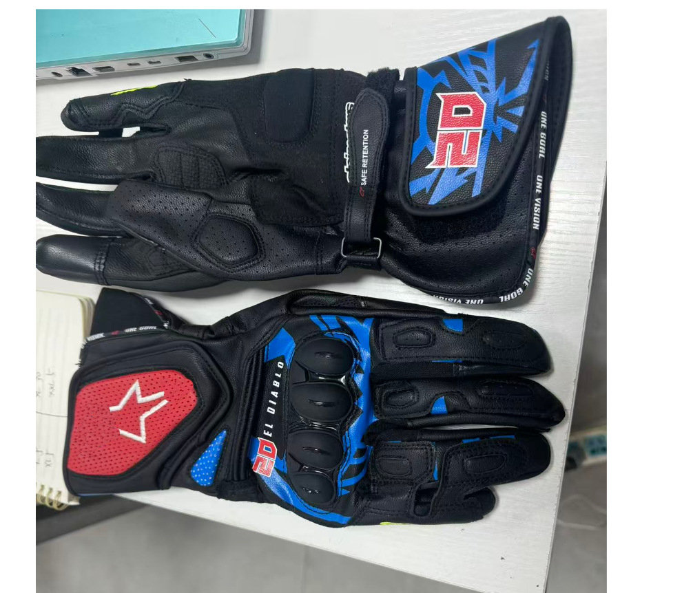 Cuatro estaciones guantes de pantalla táctil de cuero guantes de motocicletas guantes de ciclismo jinetes de carretera guantes antideslizantes resistentes al desgaste