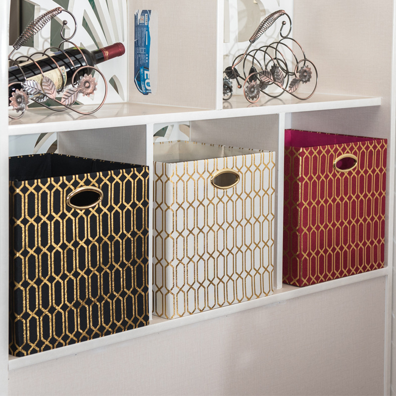 新款可加盖收纳箱可折叠布艺储物箱可水洗棉麻收纳箱衣物收纳盒子