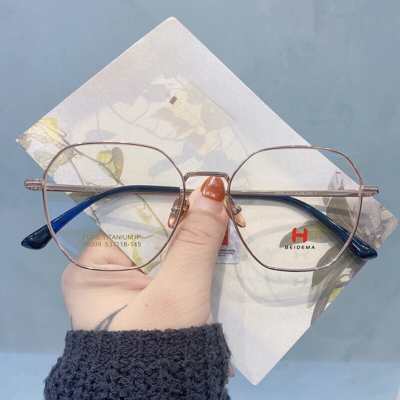 Bedma 53 Polygon Retro Pure Titanium 18009 Frame Ceramic Nose Pare Shenzhen IP Little Red Book Mirror