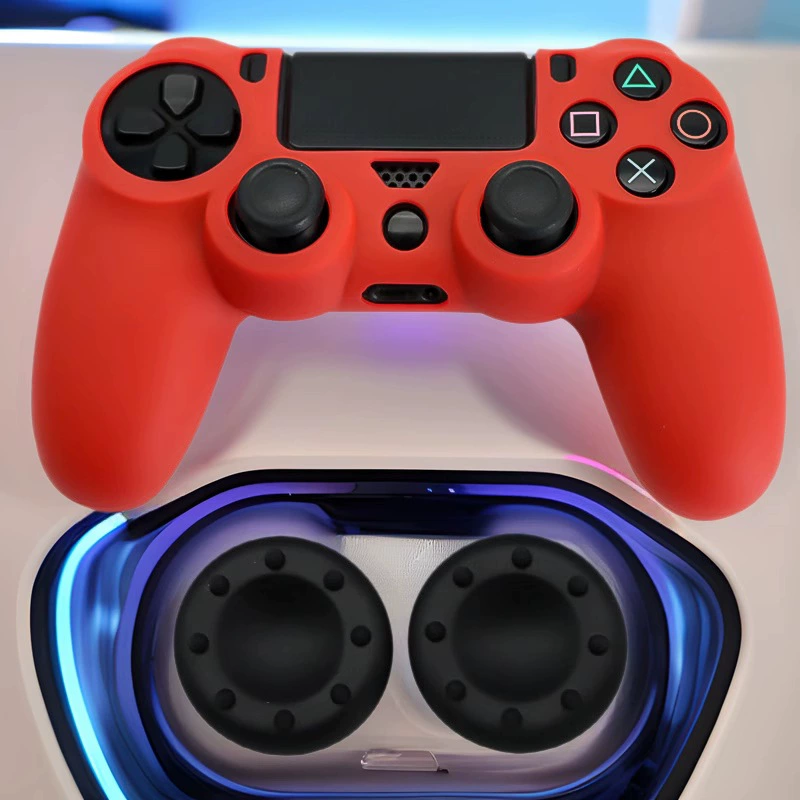 Защитный силиконовый чехол для геймпада PS4 Slim/Pro с двумя 8-точечными колпачками