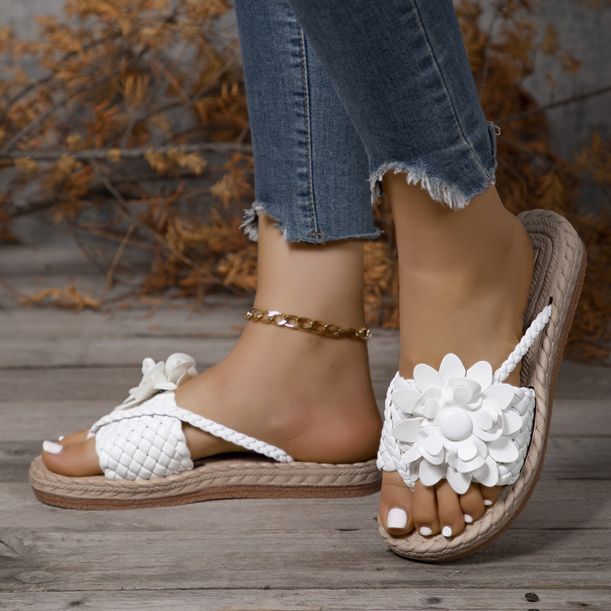 Women's Casual Vacation Solid Color Round Toe Beach Sandals display picture 31