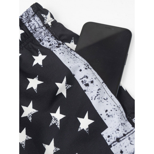 Men's Summer Flag Pattern Casual Drawstring Swim Shorts Beach Shorts