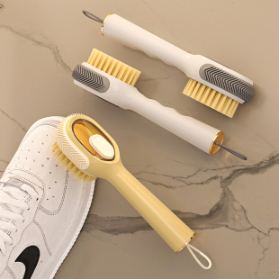 Shoe Brush, Household Shoe Cleaning Soft-Bristled Cleaning Brush, Multi-Functional Liquid Dispensing Tool, Press-Type Liquid Dispensing Tool Without Damage