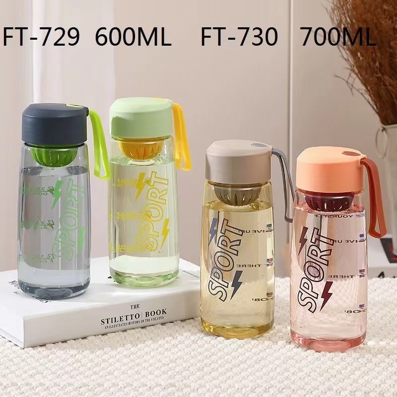 Futong 729 taza de plástico de moda simple Estudiante Adulto macaron color de moda taza de agua 600ml taza de agua deportiva