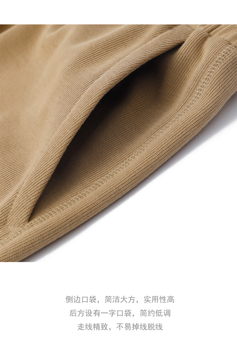 登爵男装 2021新款棉质重磅针织五分裤 宽松显瘦简约休闲中