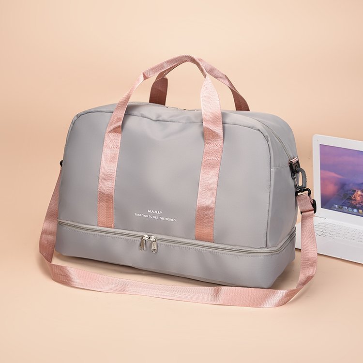 Logotipo impreso personalizado bolsa de viaje de gran capacidad portátil crossbody bolsa de fitness bolsa de almacenamiento de natación de separación en húmedo y seco