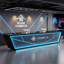 工业风台球厅吧台电竞酒店前台接待台轻奢酒店酒吧收银台网咖前台