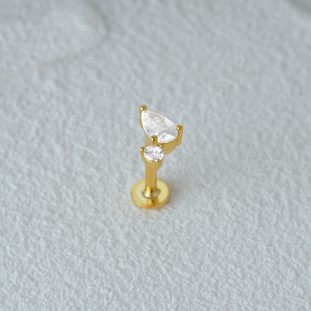 2g Weight Zircon Inlay Material Ear Studs Classification 1 Piece Quantity Daily Occasion 925 Sterling Silver Material Geometric Pattern Women's Gender Plating Design Simple Style Style 1 Piece Ear Cartilage Rings & Studs Simple Style Geometric 925 Sterling Silver Plating Zircon 24