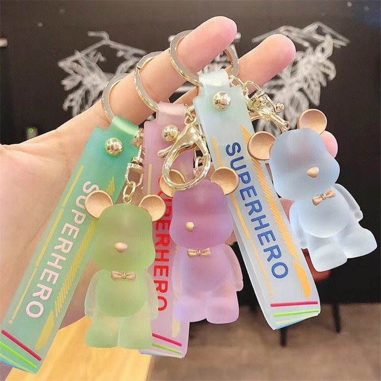 Crystal Bear Collar Bear Keychain Doll Creative Mickey Pendant Cartoon Violence Bear Key Chain Wholesale Crystal Bear Collar Bear Keychain Doll Creative Mickey Pendant Cartoon Violence Bear Key Chain Wholesale