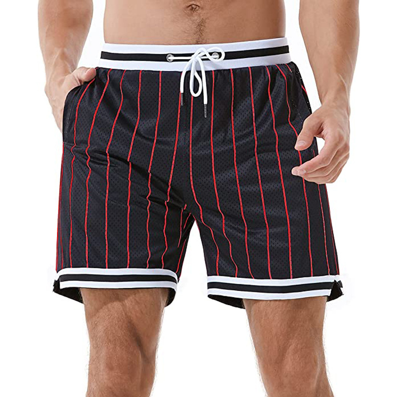 Herren Sommer Eis Seide Neue Mitte Schwarz Split Hosen Casual Amerikanischen Basketball Shorts für Oberbekleidung_voghion.com