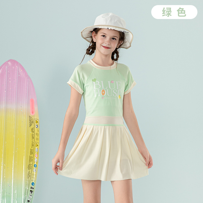 [Traje de baño de niña grande y niña Liquidación con pérdidas] Traje de baño para niños, falda de una pieza, traje de baño de estilo occidental lindo dividido