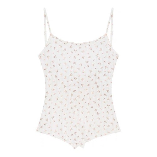 Pure Desire Sexy Backless Floral Strappy One-Piece Swimsuit Summer Vacation Style Design Bedwear Homecoming Pajamas