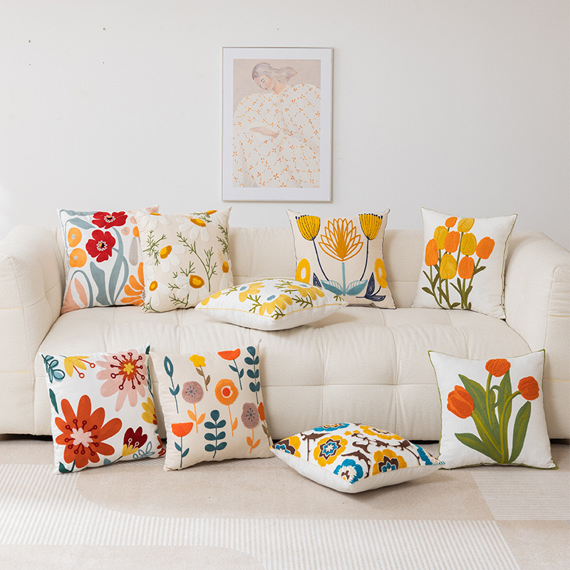 Sweet, Simple Style Style Sweet Simple Style Flower Cotton Pillow Cases Couch & Sofa Decor