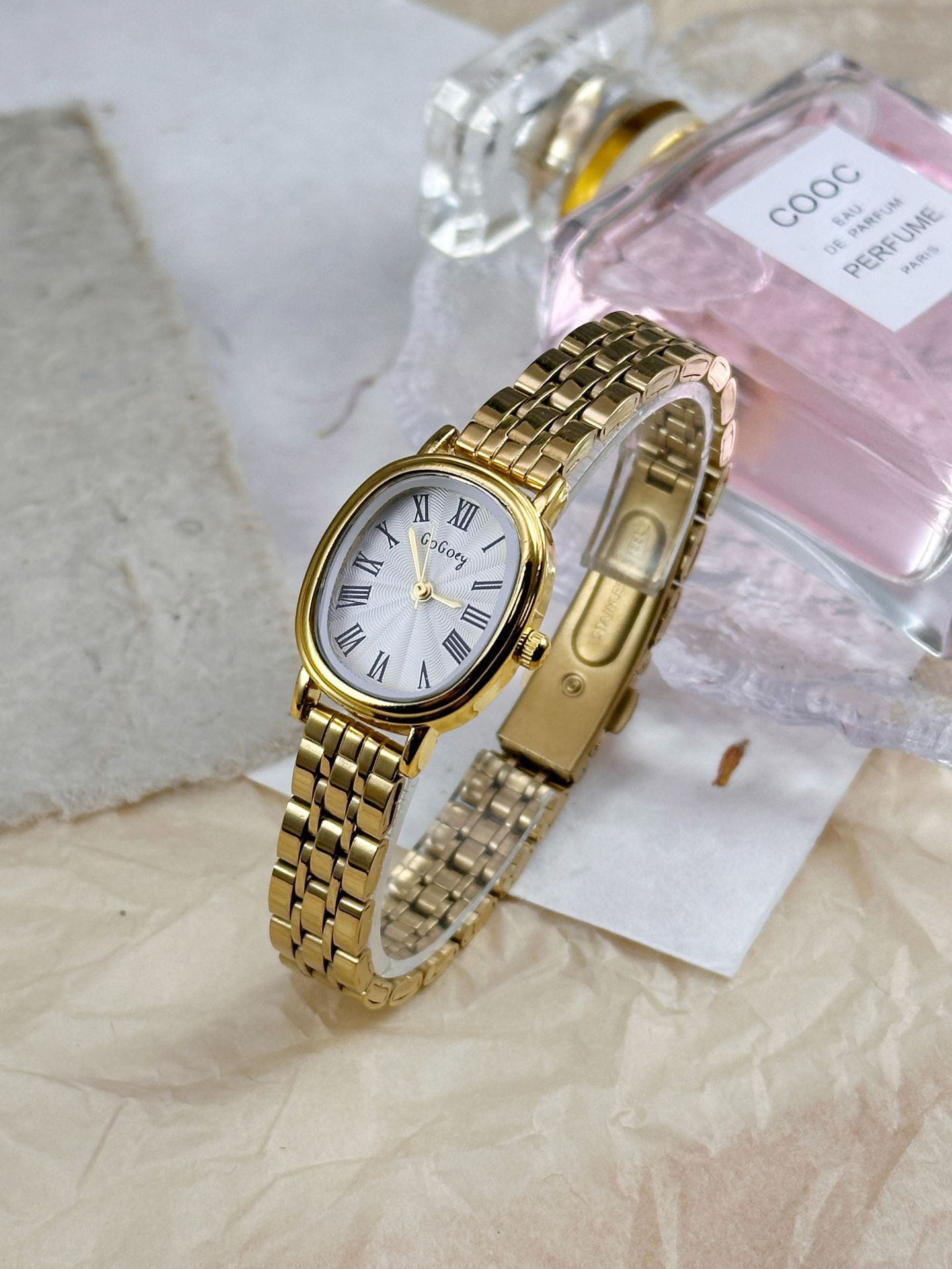 50g Weight Ordinary Glass Mirror Material Stainless Steel Strap Material Watch Classification Pointer Display Type Folding Buckle Buckle Style Round Dial Shape Casual, Holiday Occasion Quartz Movement Solid Color Pattern All Seasons Season Women's Gender Casual Style Casual Solid Color Other Printing (Printing) Quartz Watch 1