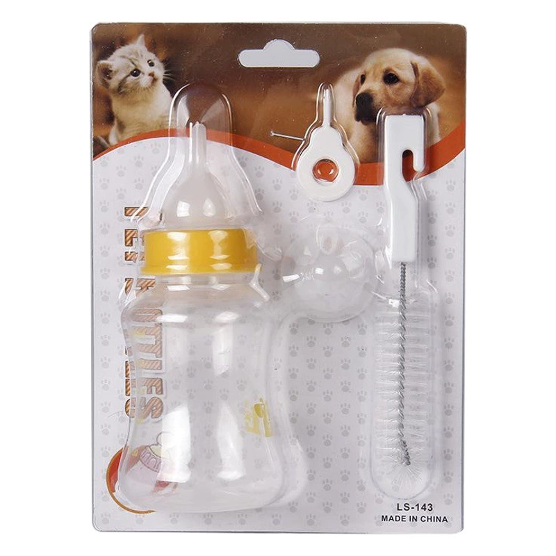 Набор бутылочек для животных: бутылочка для собак, бутылочка для щенков, бутылочка для кошек и котят, с мягким носиком-прорезью и щеткой для чистки, оптом
