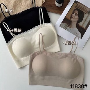 11830 Live Sexy Lace Vest Wireless Q-Elastic Breathable Cup Bra Seamless Deep V Beautiful Back Strap Hot Style