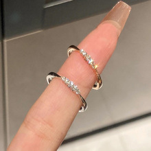 漫天星河排钻戒指轻奢简约小众百搭闪钻食指戒活口可调节指环批发