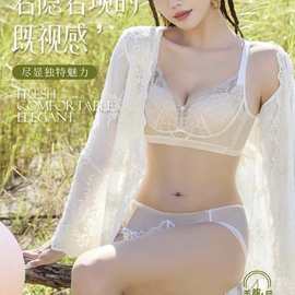 复HC2332#精致花卉蕾丝尾货文胸中厚AB杯舒适聚拢调整内衣批发处