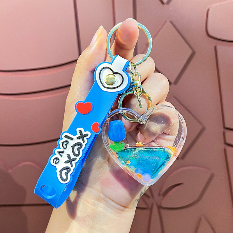 Petróleo amor tulipas llavero estereoscópico muñeca exquisita pareja colgante bolsa de automóvil garra máquina regalos al por mayor