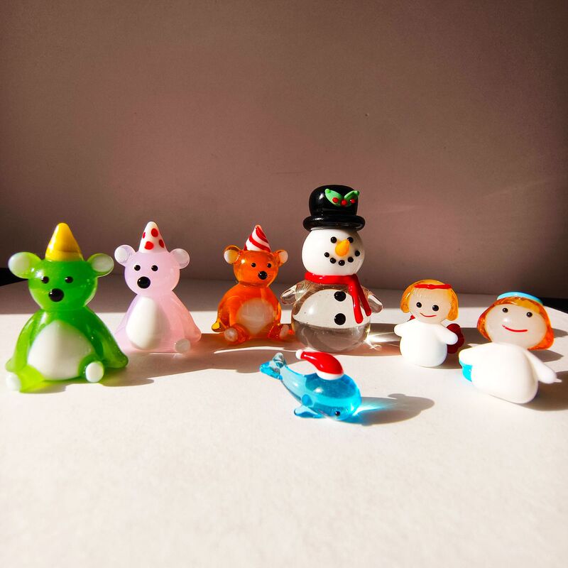 Super Cute Christmas Hats for Little Whales, Snowmen, Koalas, and Little Angels. Handmade Glass Christmas Ornaments