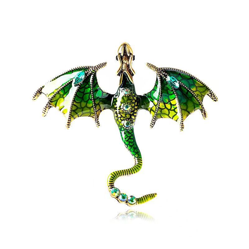 Cartoon Style Dragon Alloy Enamel Inlay Rhinestones Unisex Brooches display picture 4