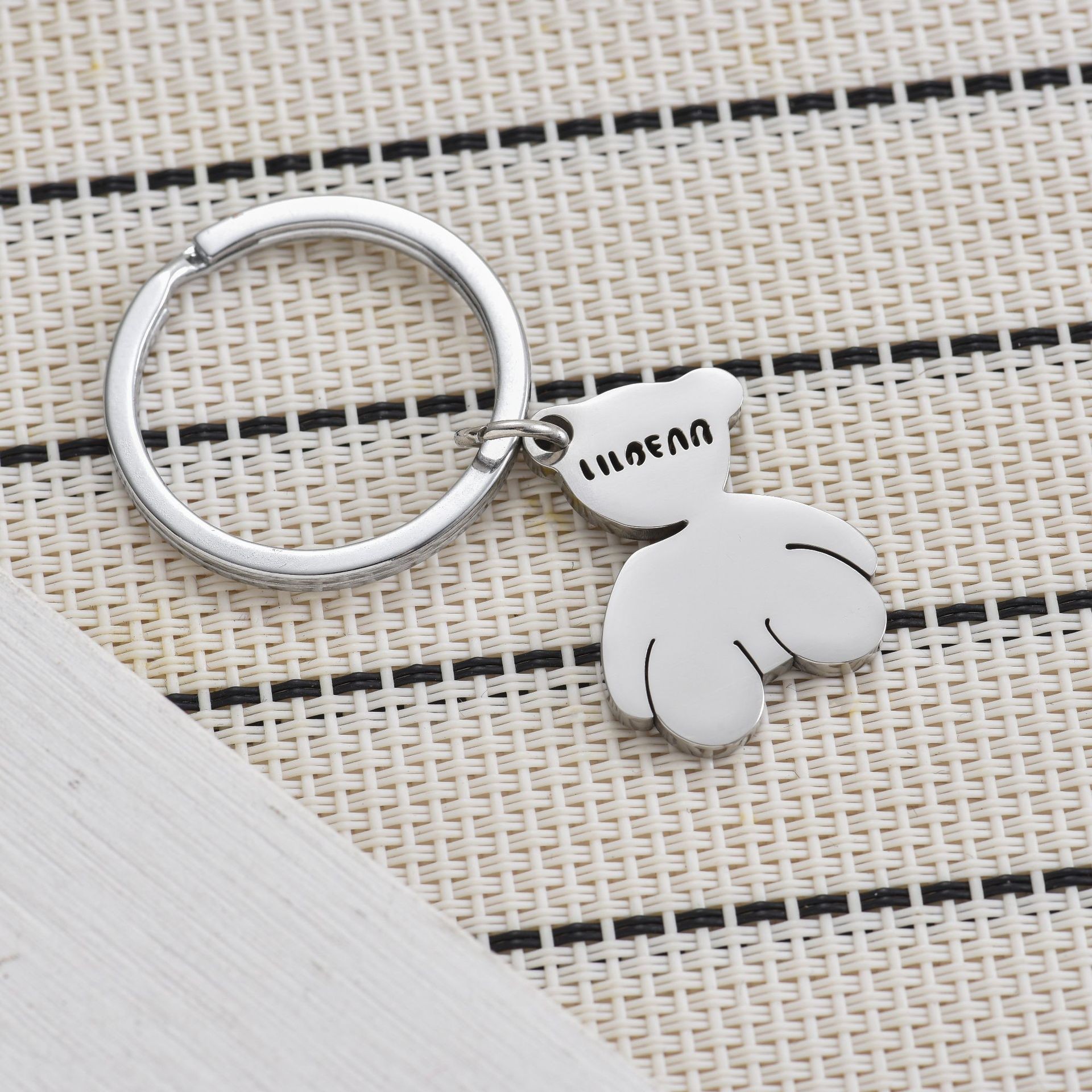 cute keychain stainless steel with letters
