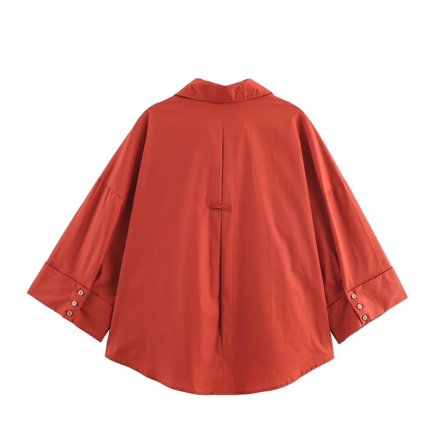 Women's Classic Fashion Wide Sleeve Poplin Shirt European American Style Versatile New Clothing_ecoleips.com