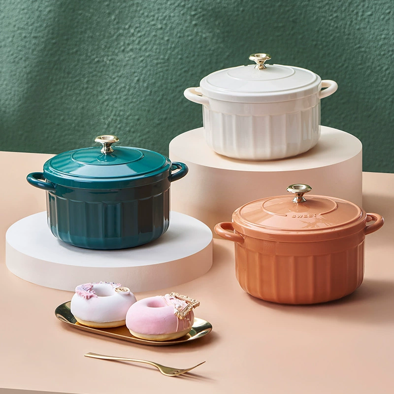 Бытовая двухслойная эмалированная миска Двухслойная теплоизоляционная миска из нержавеющей стали Чаша для студенческого общежития Чаша с двойным ухом Чаша для лапши быстрого приготовления Ланч-бокс в японском стиле