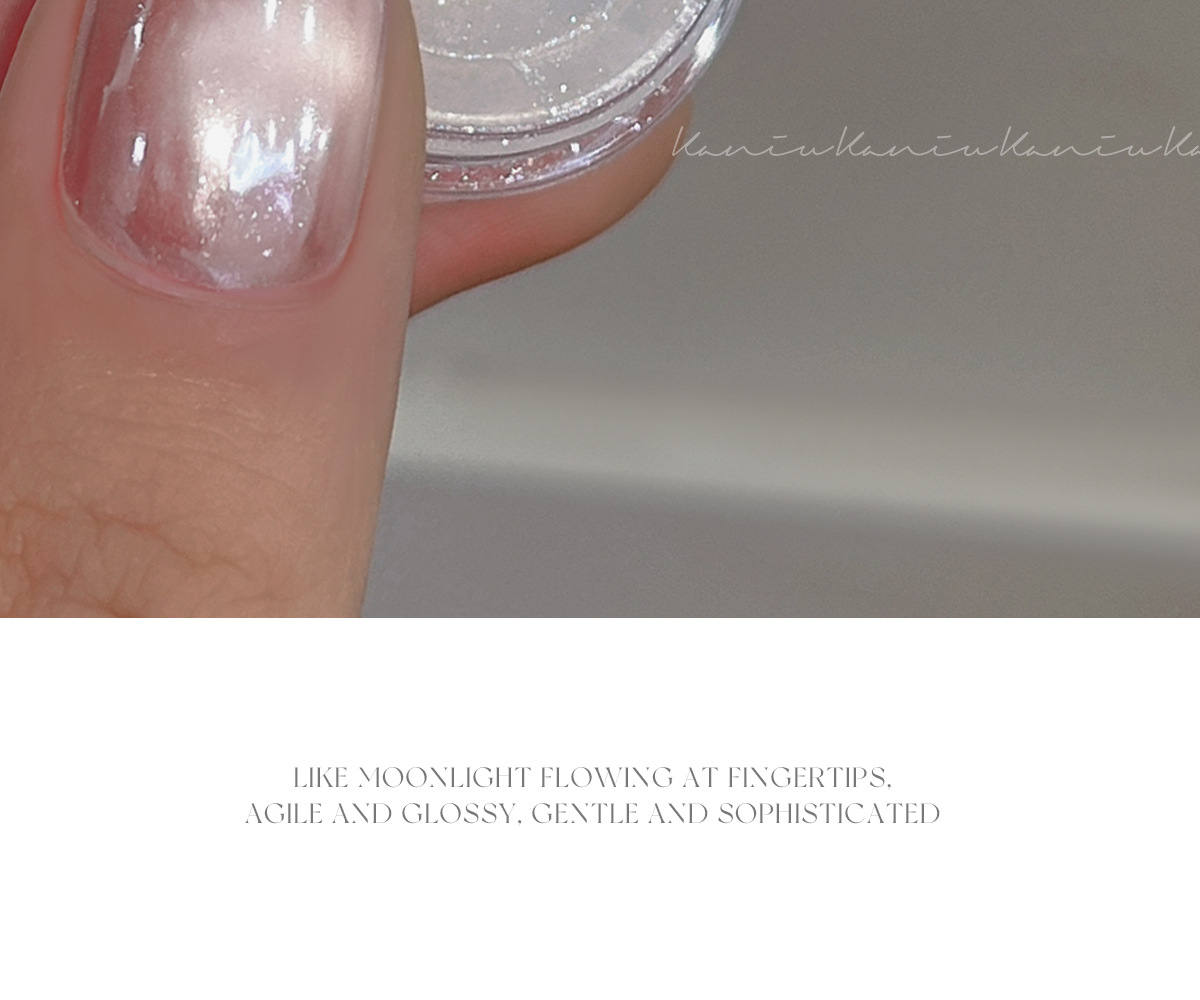 Kanio Nail Art High-Transparency Fill Light High-Brightness Color-Plated Crystal Powder Non-Flying Powder Magic Mirror Powder Nail Decoration