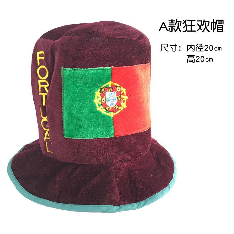 Sombrero de Animación con Bandera de Terciopelo Decorativo para Eventos Deportivos y Fiestas image 12