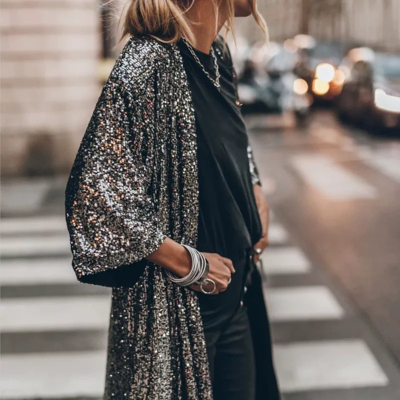 Весенние модные ногти sequins, кардиган, куртка, европейский стиль, Amazon