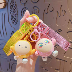 正規版のカラフルな卵の子のパーティーのゲームのキーホルダーのアイデアの漫画のカップルの自動車のカバンのキーホルダーのペンダントの卸売り