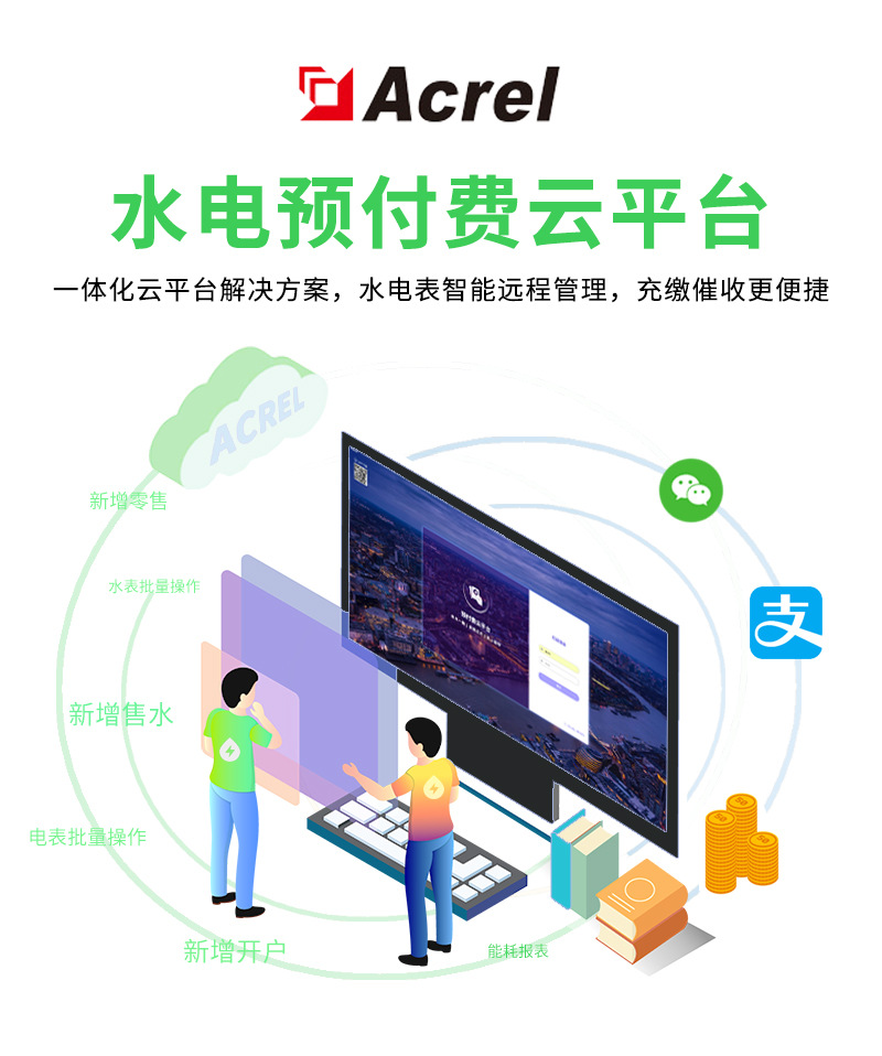 安科瑞水电一体远程抄表系统 先缴费后用电远程预付费售电管理