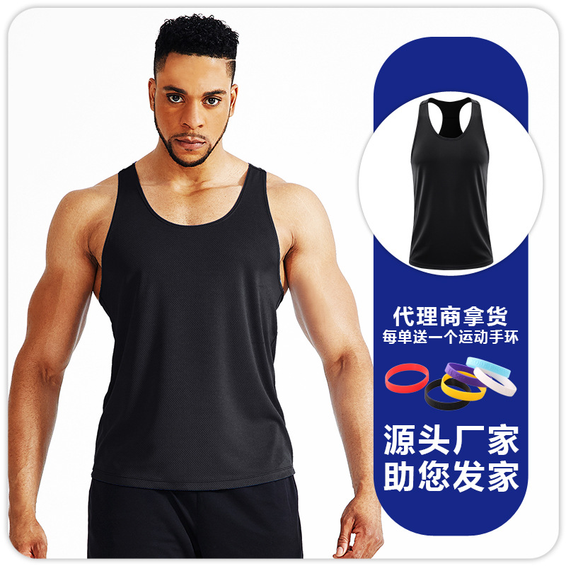 Chaleco de fitness entrenamiento muscular de los hombres sueltos en forma de I deportes delgados culturismo ropa casual chaleco sin mangas más Chaleco de tamaño