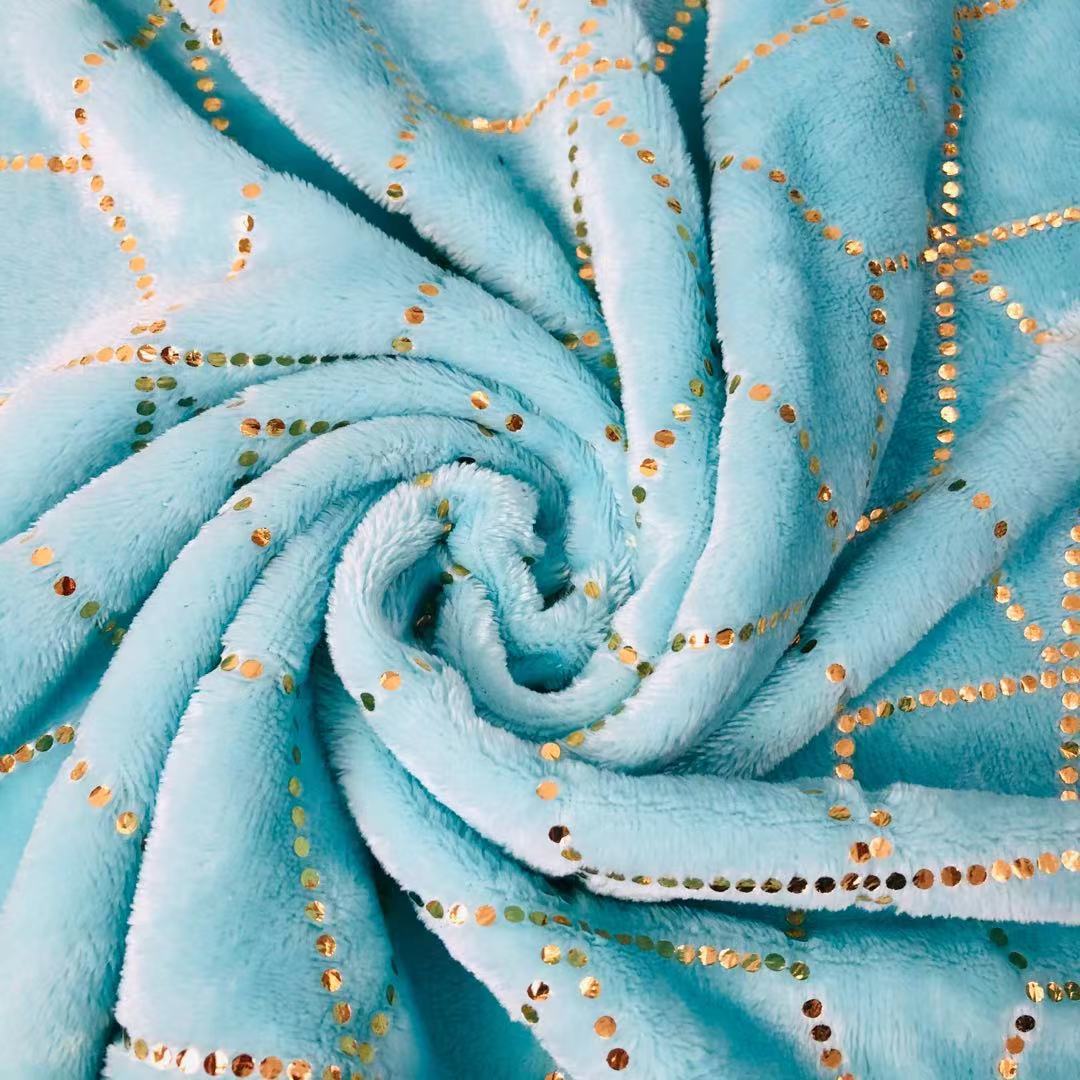 2021新款双面法兰绒烫金绒布面料沙发靠垫家纺家居服面料批发