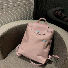 フランスのLongxiangバッグ、男性と女性のための新しいバックパック、カジュアルな学生スクールバッグ、多用途の大容量刺繍ママバッグ