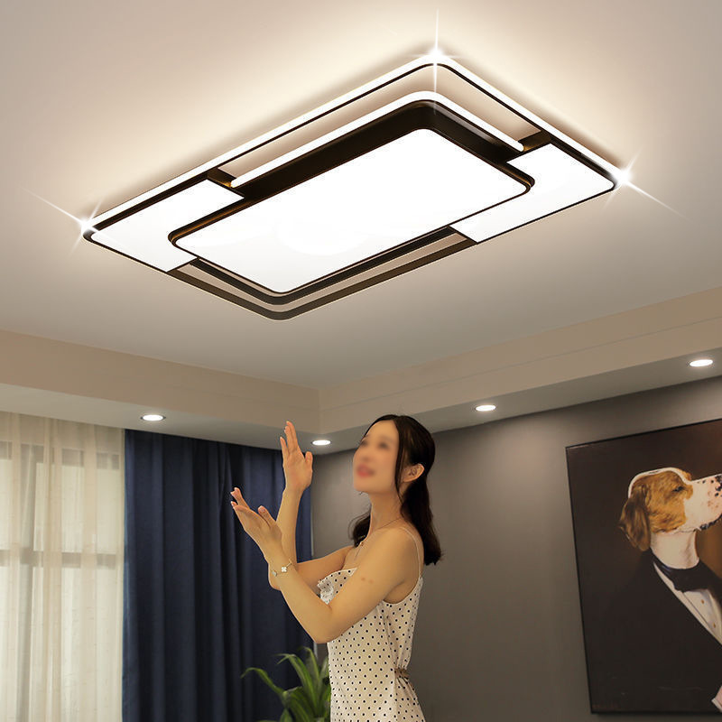 LED吸頂燈客廳燈簡約現代家用北歐臥室燈飾餐廳黑色全屋燈具套餐