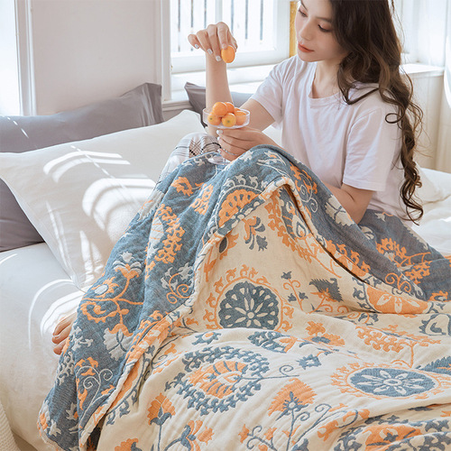 UG73 Bohemian towel quilt pure cotton adult six-layer gauze summer towel blanket cotton home old-fashioned