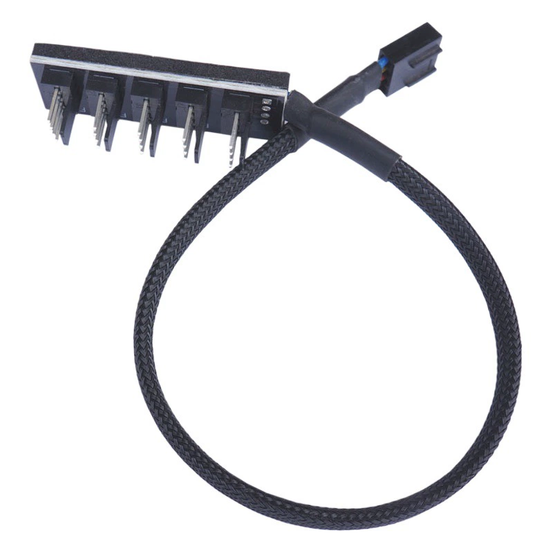 FAN HUB Одна точка и пять пакетов сетки сварной провод компьютерный концентратор вентилятора pwm 4Pin Терморегулируемый интерфейс удлинитель