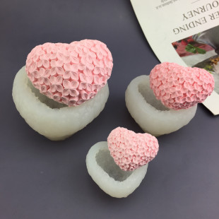 Three-dimensional love flower shape decoration mousse cake silicone mold aromatherapy candy candle pinch DIY tool