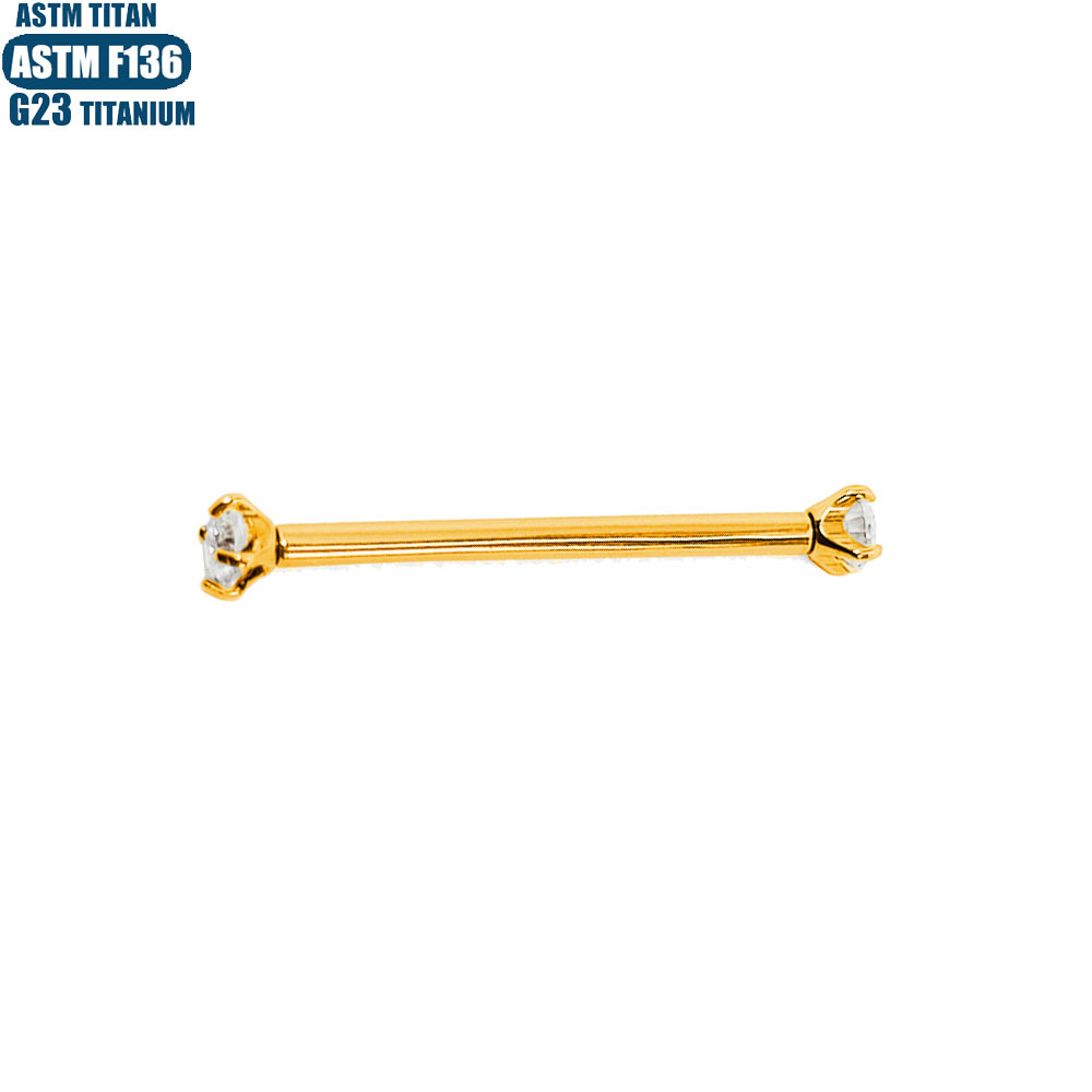 F136 Titanium Alloy Zircon Milk Nail Straight Rod Inner Spiral Body Piercing Jewelry Diaphragm Earrings detail image 8