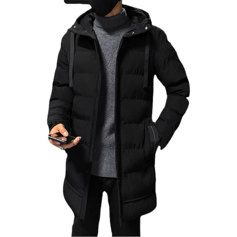 Chaqueta de algodón M-8XL para hombre, chaqueta de algodón de longitud media de talla grande, chaqueta informal cálida de estilo coreano para hombre, chaqueta de algodón de invierno a la moda