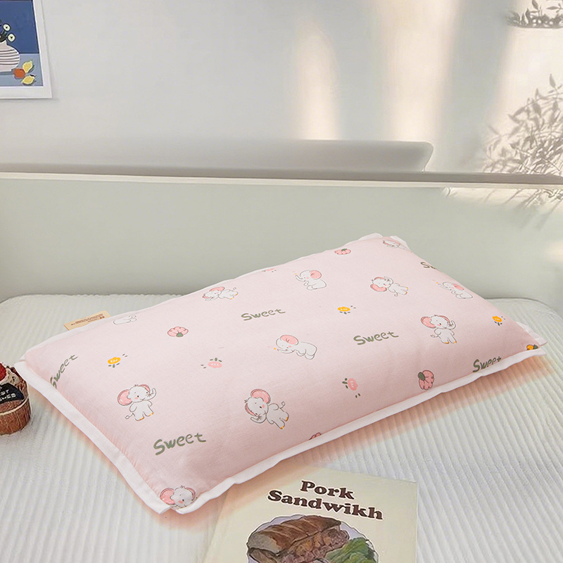 어린이 베개 30x50cm 순면 커버 목화 깃털솜 충전 유아 아동 캐릭터 베개