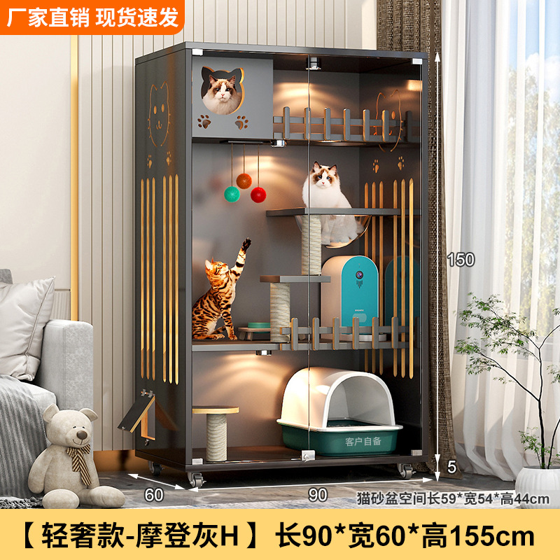 Casa villa para gatos Four Seasons Jaula para gatos universal Marco de escalada para gatos de madera de gran tamaño Nido para gatos Jaula para mascotas integrada Casa para mascotas