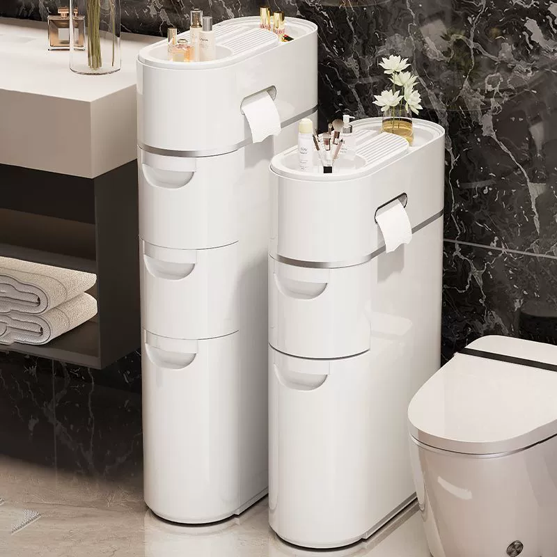 Туалет щель ящика для хранения домашнего туалета Многослойный пластиковый шкафчик для хранения без монтажа