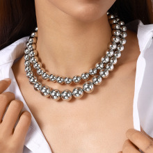 欧美跨境潮朋克转运珠项链套装女士INS风个性夸张串珠锁骨链颈饰