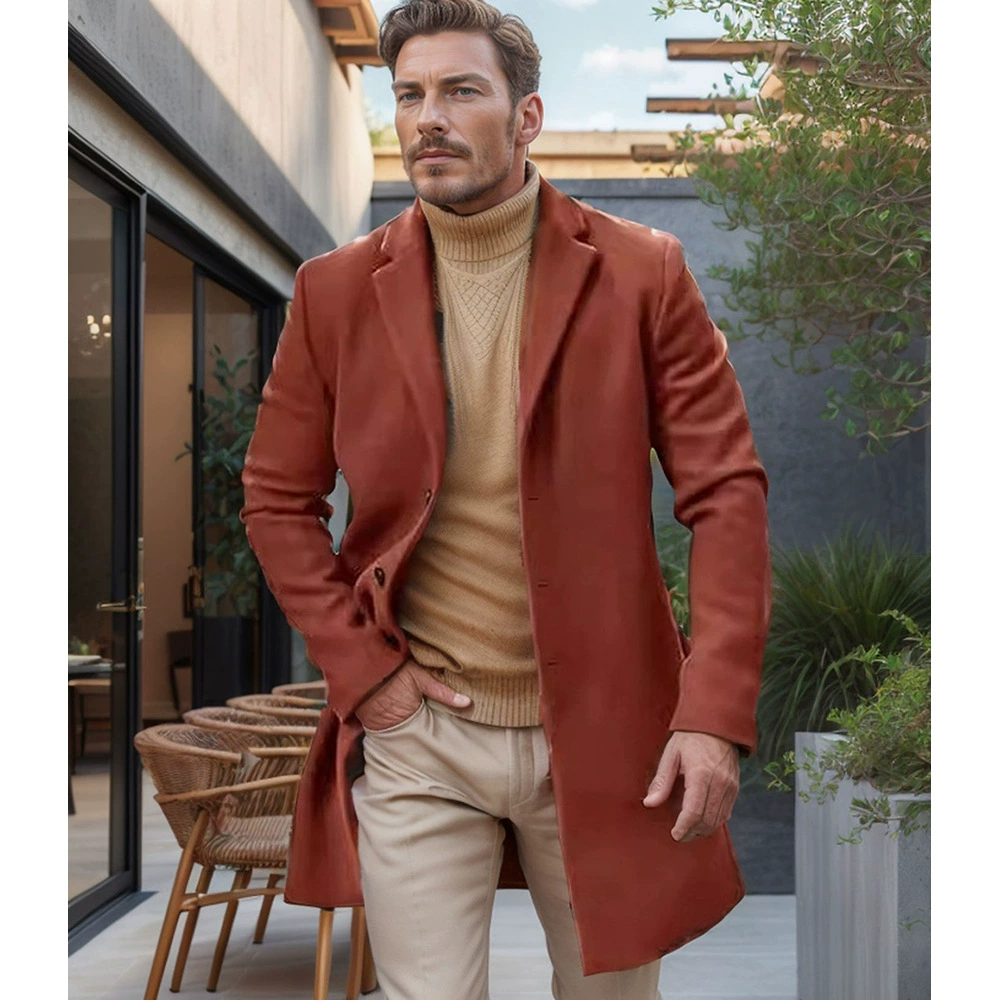 Мужское шерстяное пальто в наличии, британский стиль, утепленное шерстяное пальто средней длины для осени и зимы, доступно в различных цветах и размерах.